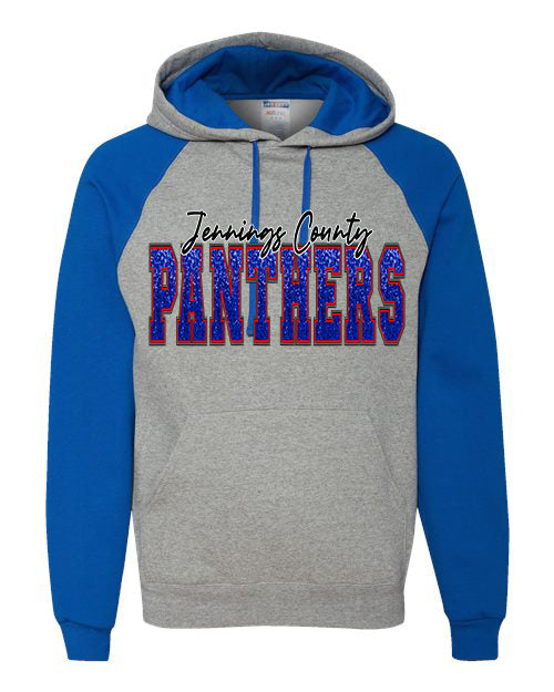 Jennings County Panthers Faux Sequin Raglan Hoodie
