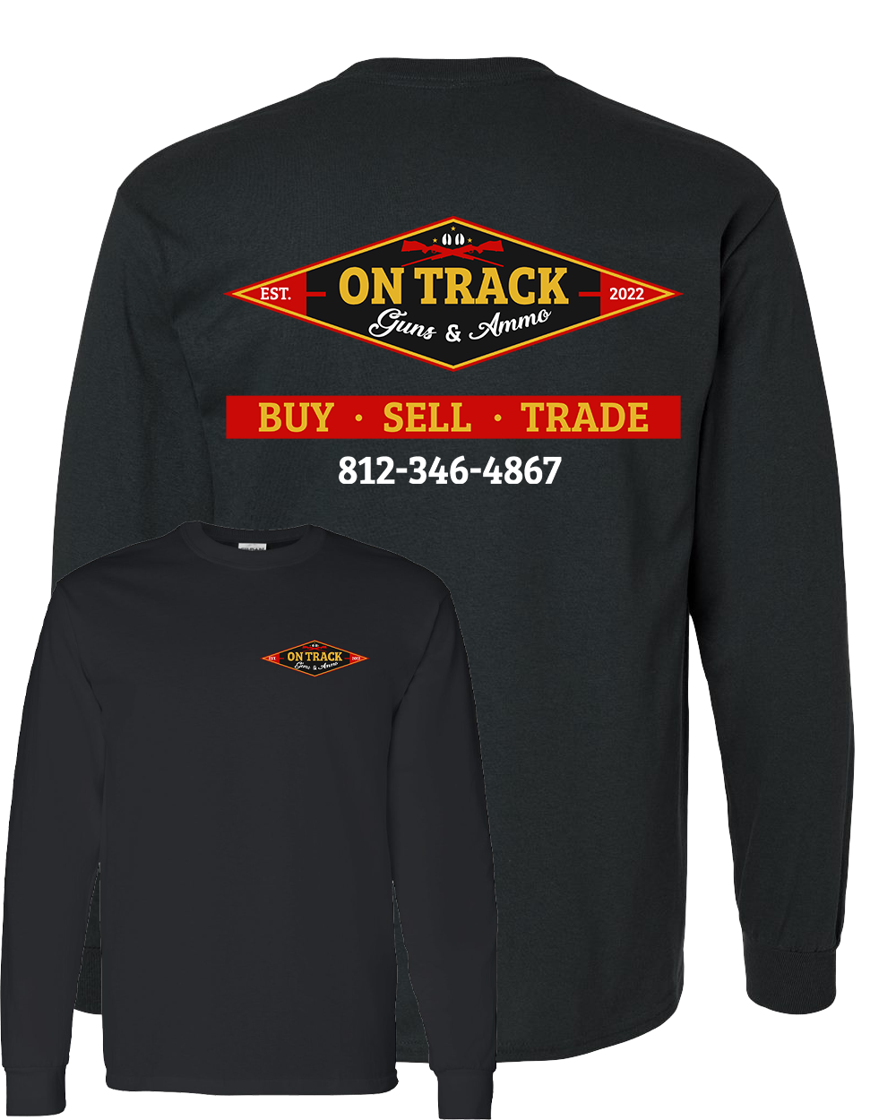 On Track Guns and Ammo Kids Black Shirts