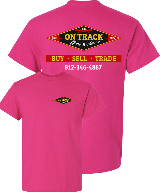 On Track Guns and Ammo Kids Pink Shirts