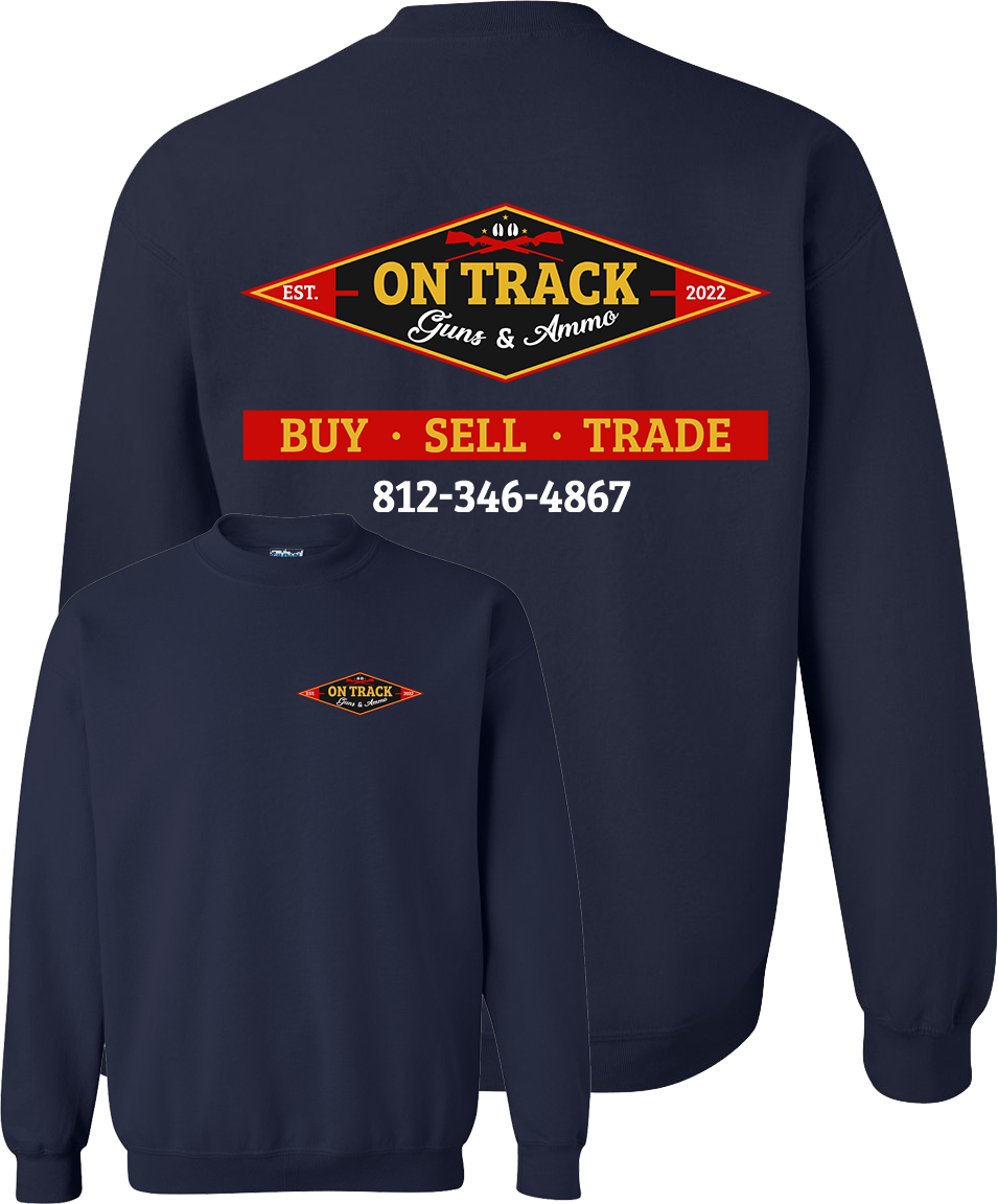 On Track Guns & Ammo Adult Sweatshirts FOUR COLORS