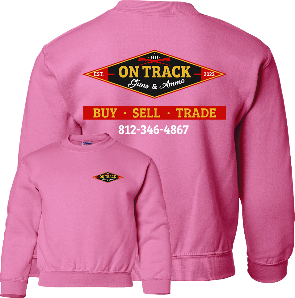 On Track Guns and Ammo Kids Pink Shirts