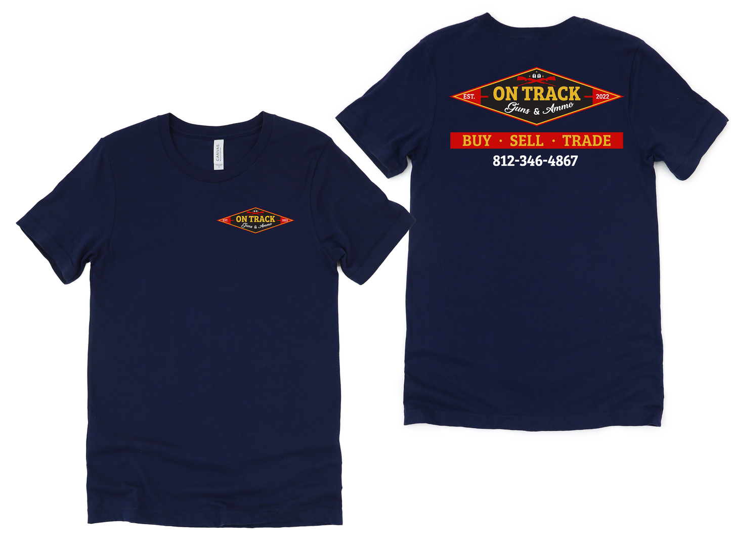 On Track Guns and Ammo Kids Navy Shirts
