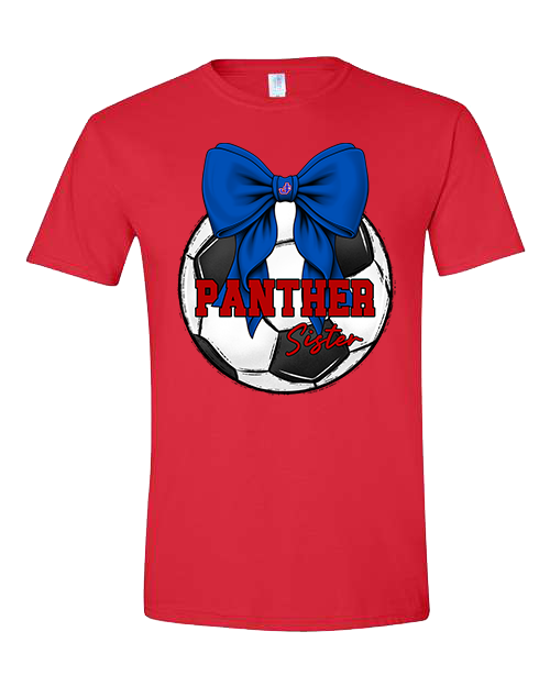 KIDS Panthers Soccer Sister Red Graphic Shirt