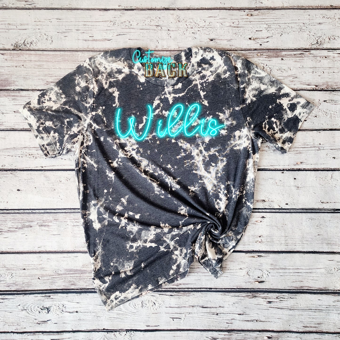 Shea Dances Spotlights Charcoal Acid Wash Bleached Tee