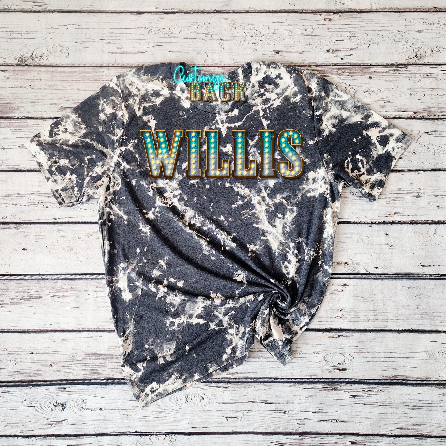Shea Dances Spotlights Charcoal Acid Wash Bleached Tee
