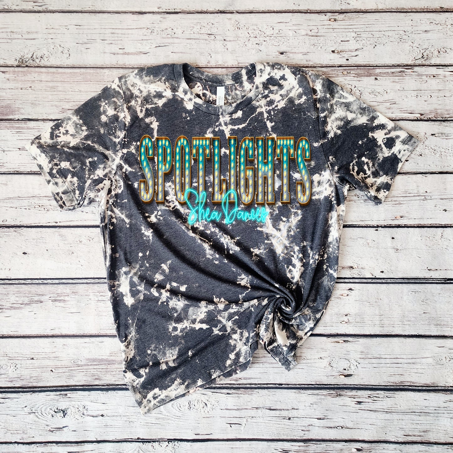 Shea Dances Spotlights Charcoal Acid Wash Bleached Tee