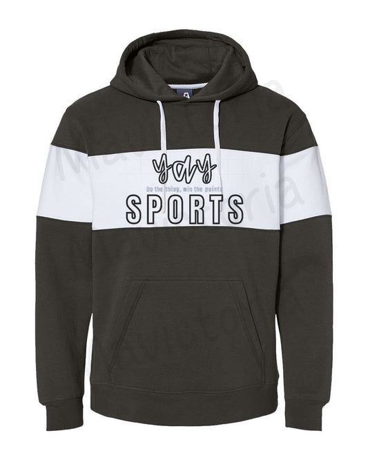 yay sports do the thing win the points embroidered colorblock hoodie