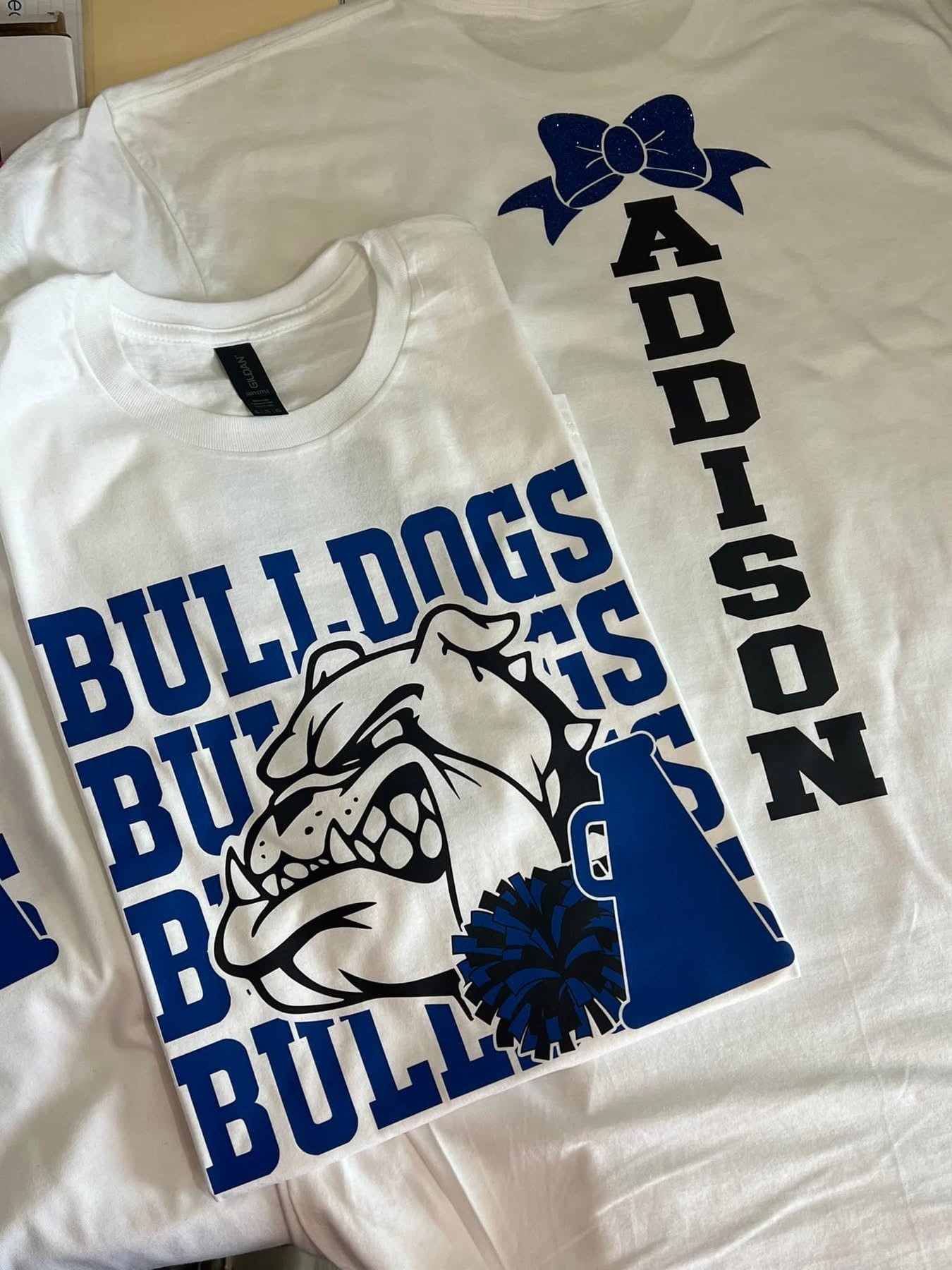Custom stacked team sport graphic shirt
