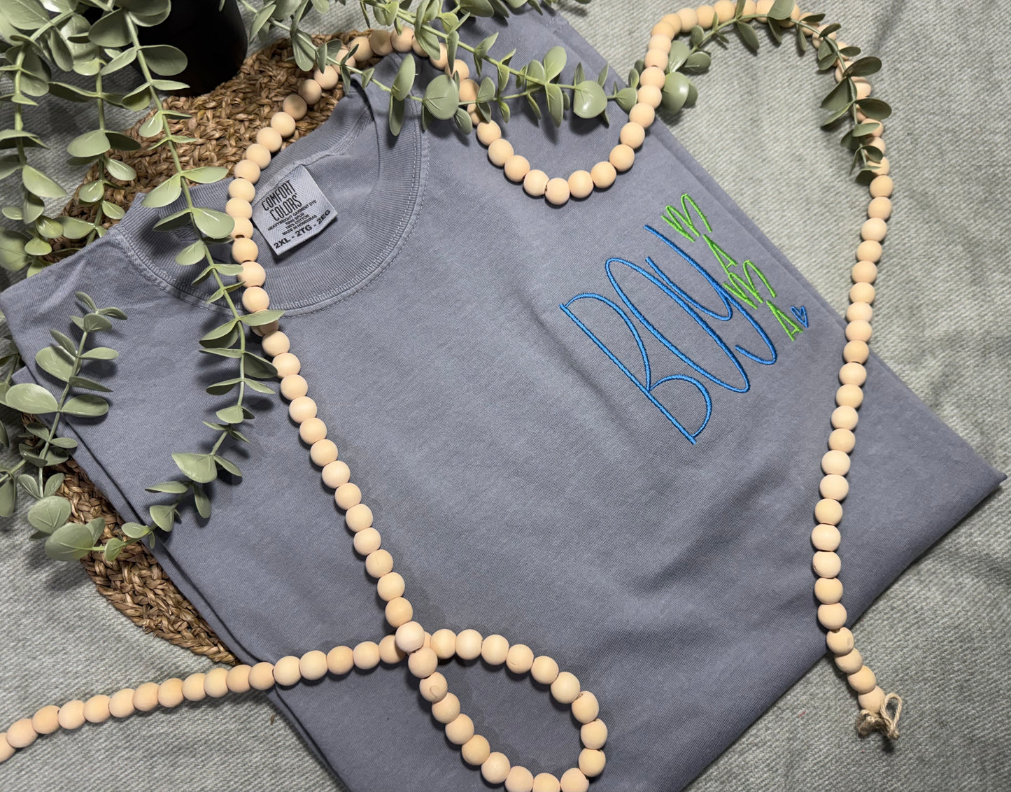 Boy mama embroidered shirt