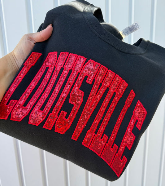 Louisville sequin embroidered applique shirt