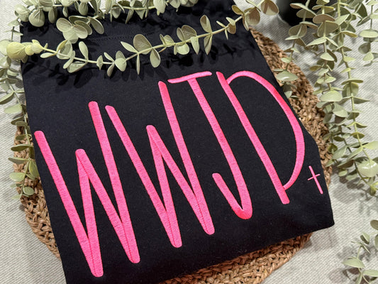 WWJD what would Jesus do embroidered shirt