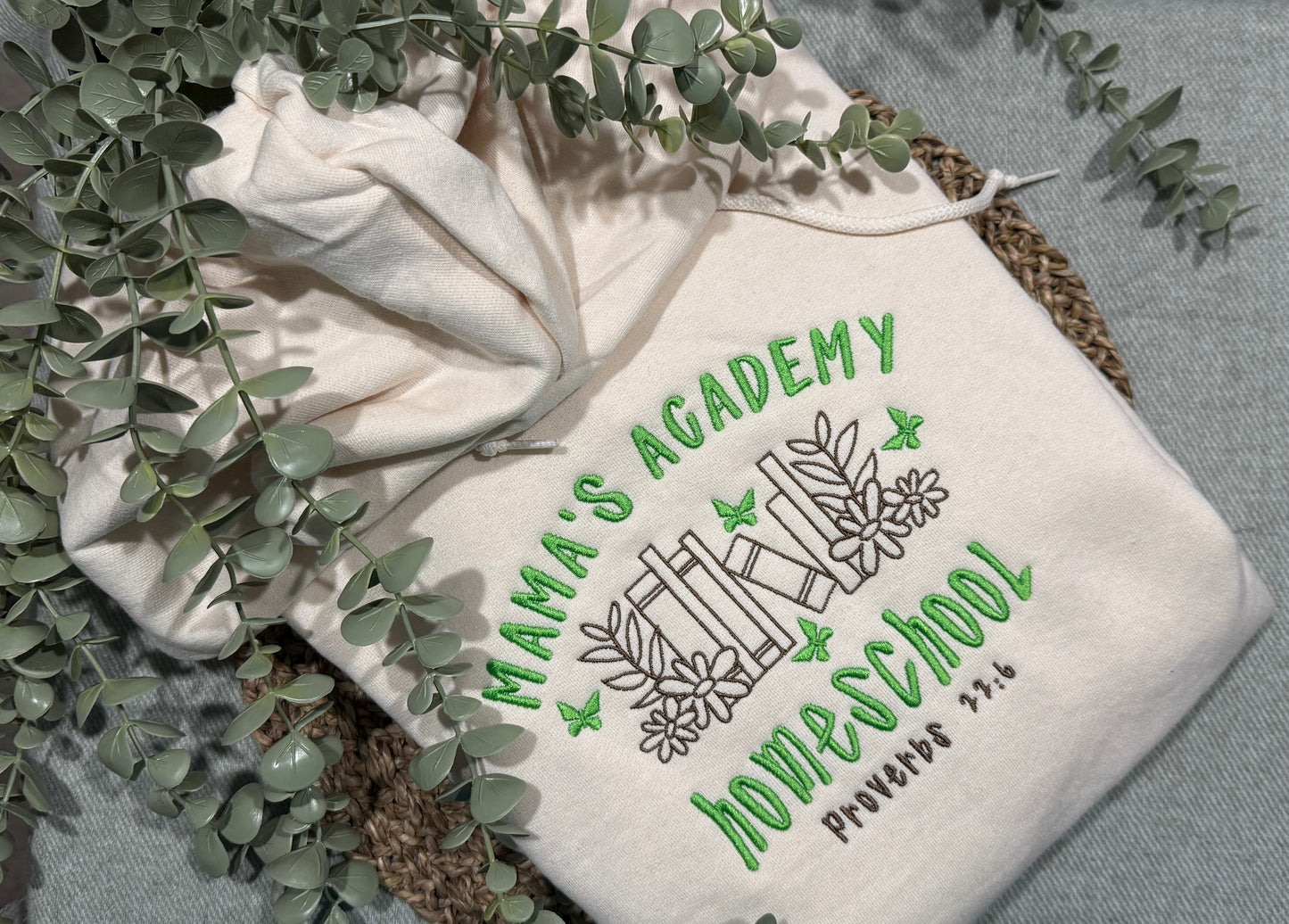 Mamas Academy Homeschool Proverbs embroidered shirt