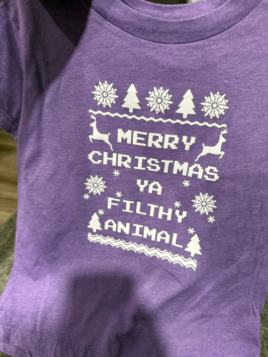 4t merry Christmas ya filthy animal tee