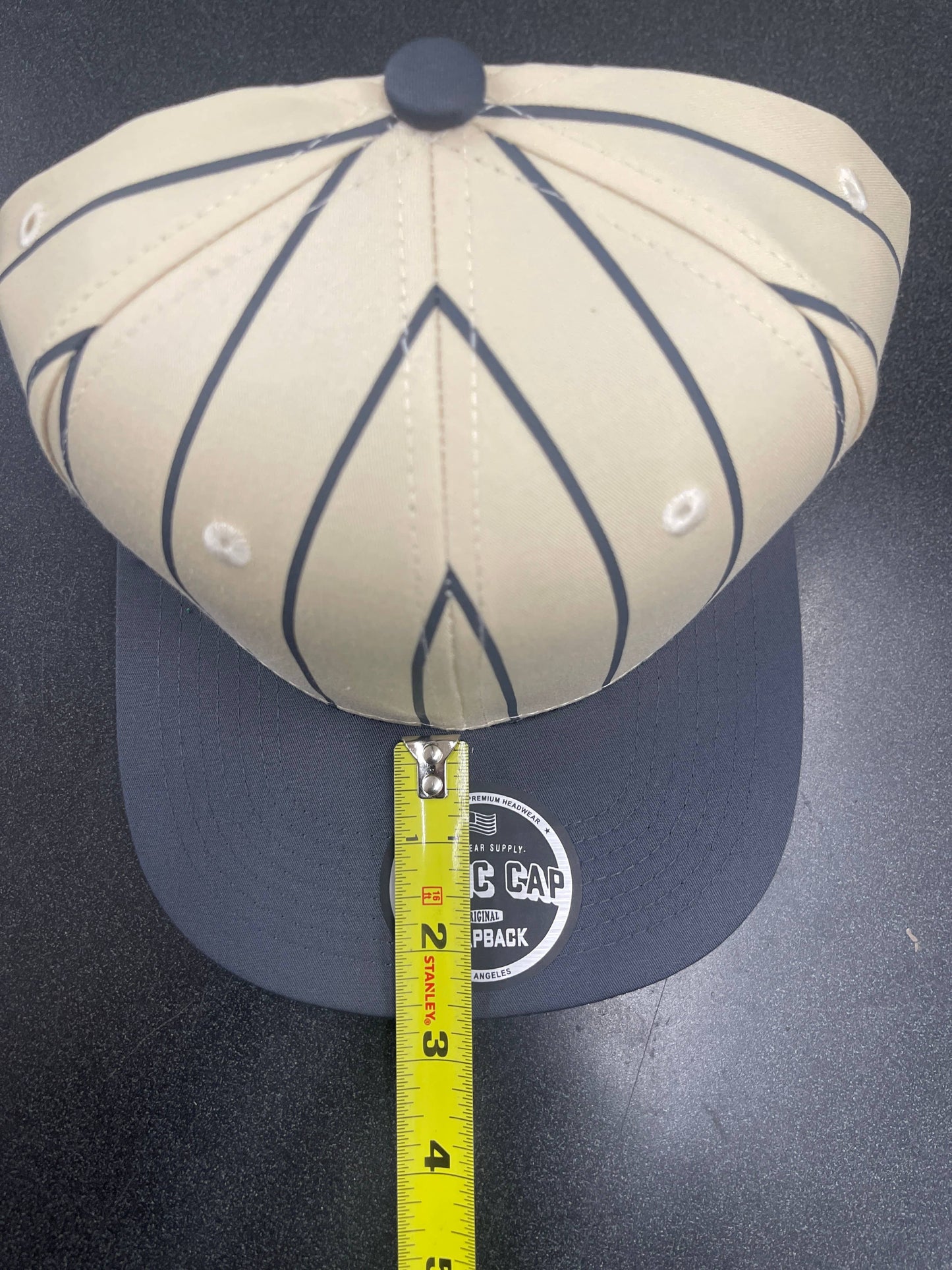Flat Purple PinStripe Hat Can customize with team name (embroidered)