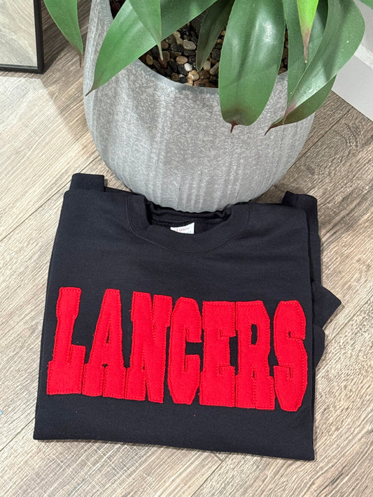 Lancers tone on tone sweater embroidered applique shirt