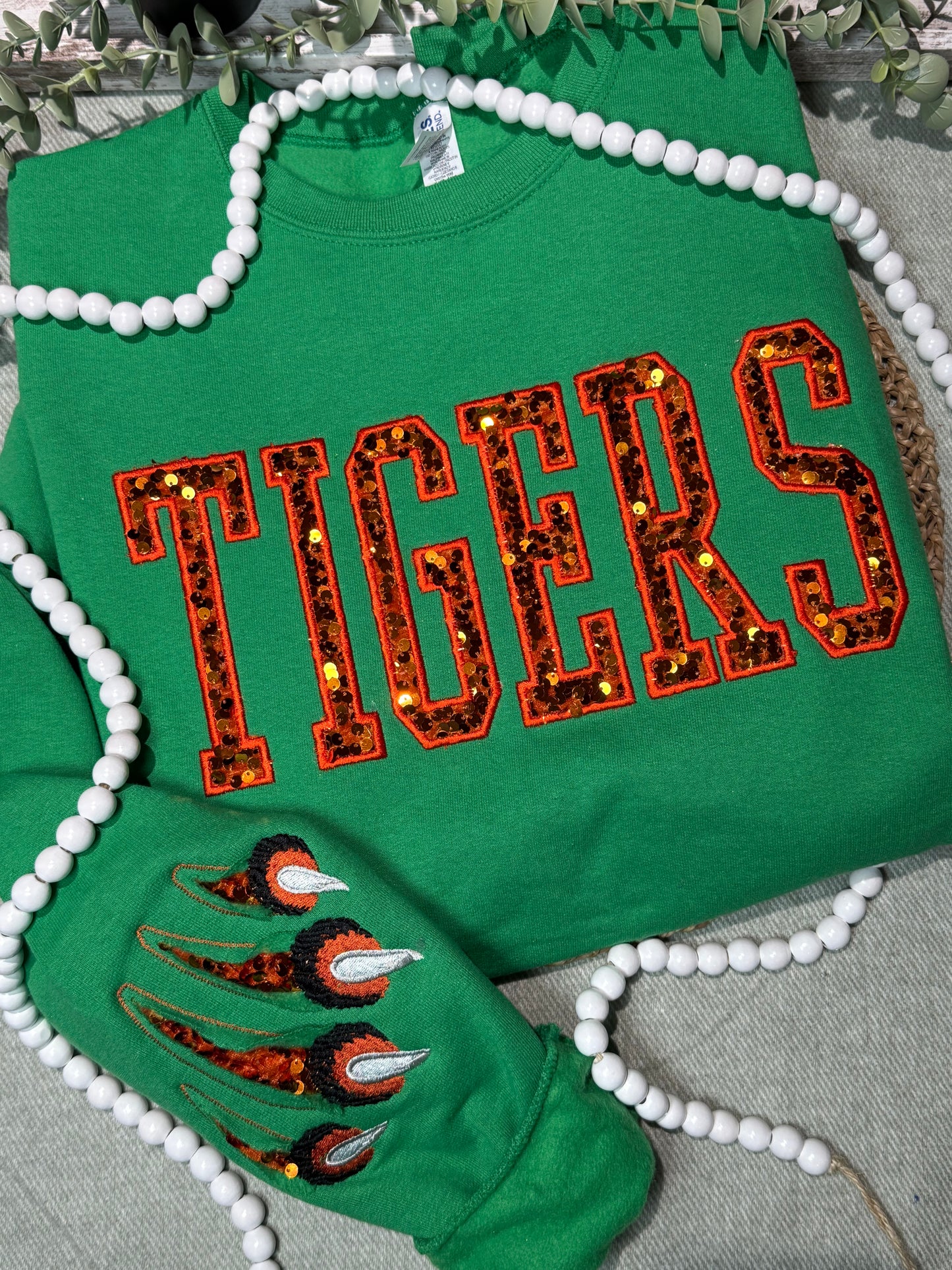 Tigers Embroidered Shirt Claw Sleeve