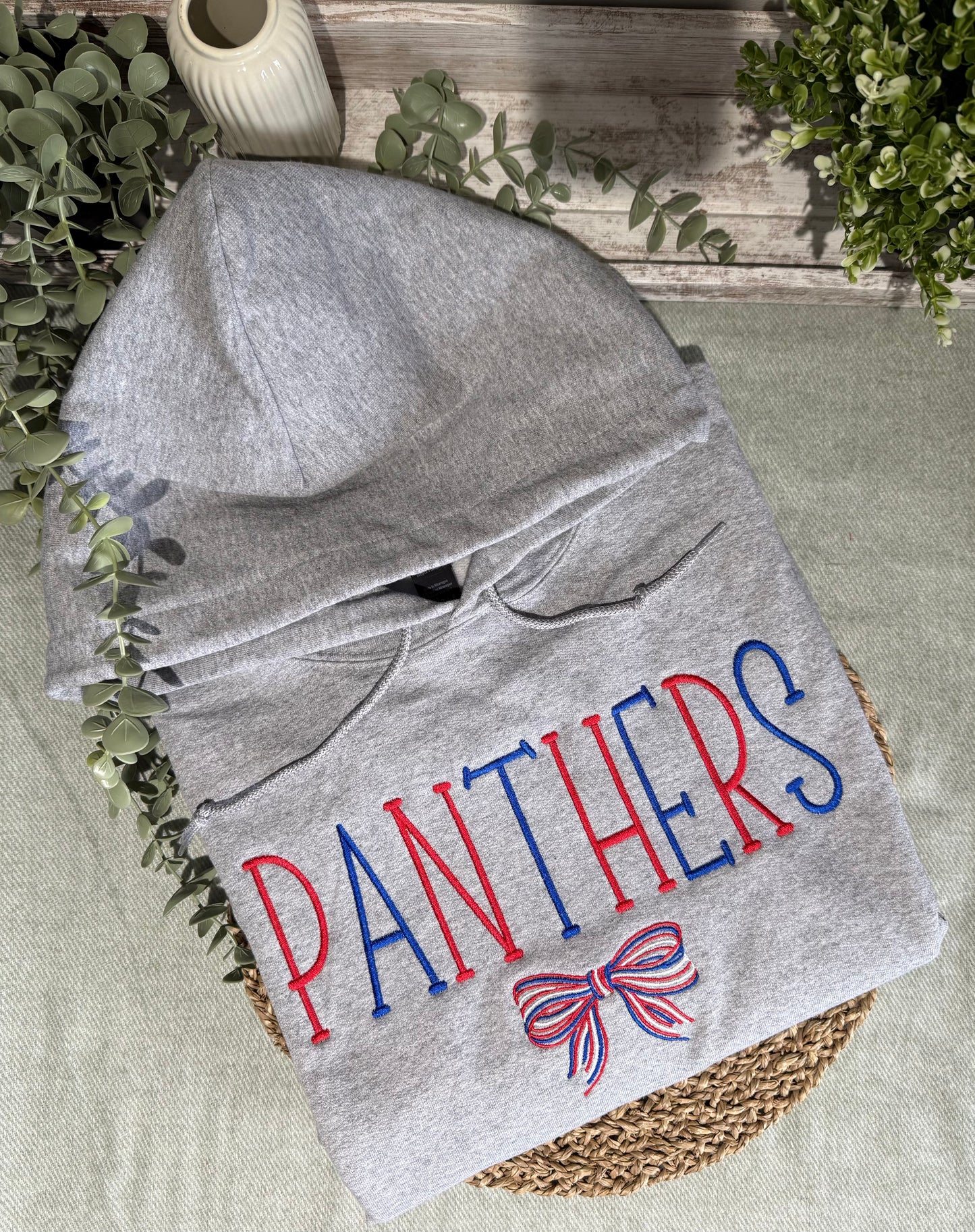 Panthers Bow Embroidered Shirt