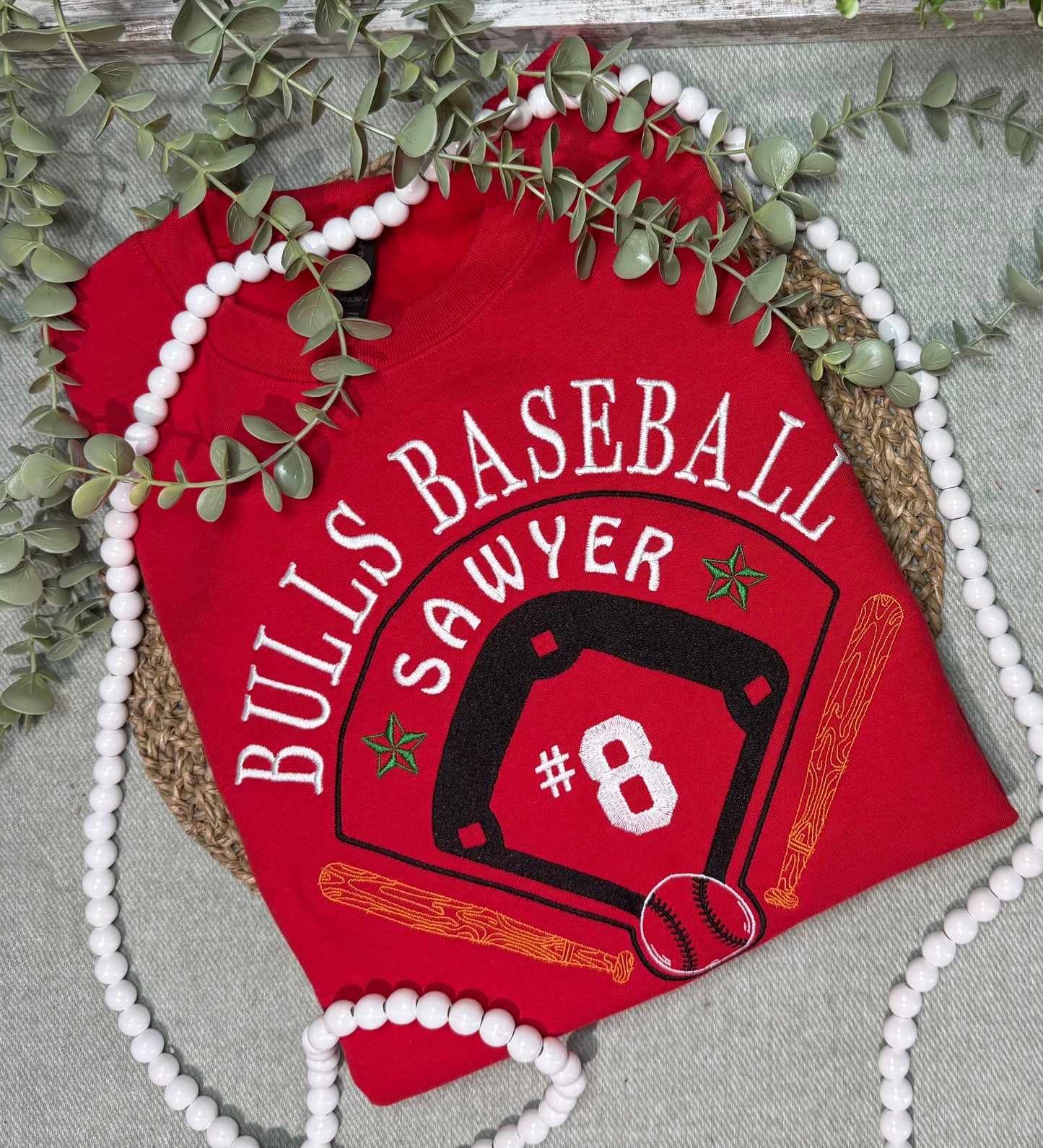 Custom Baseball Softball Diamond Embroidered Shirt