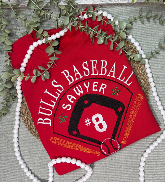 Custom Baseball Softball Diamond Embroidered Shirt