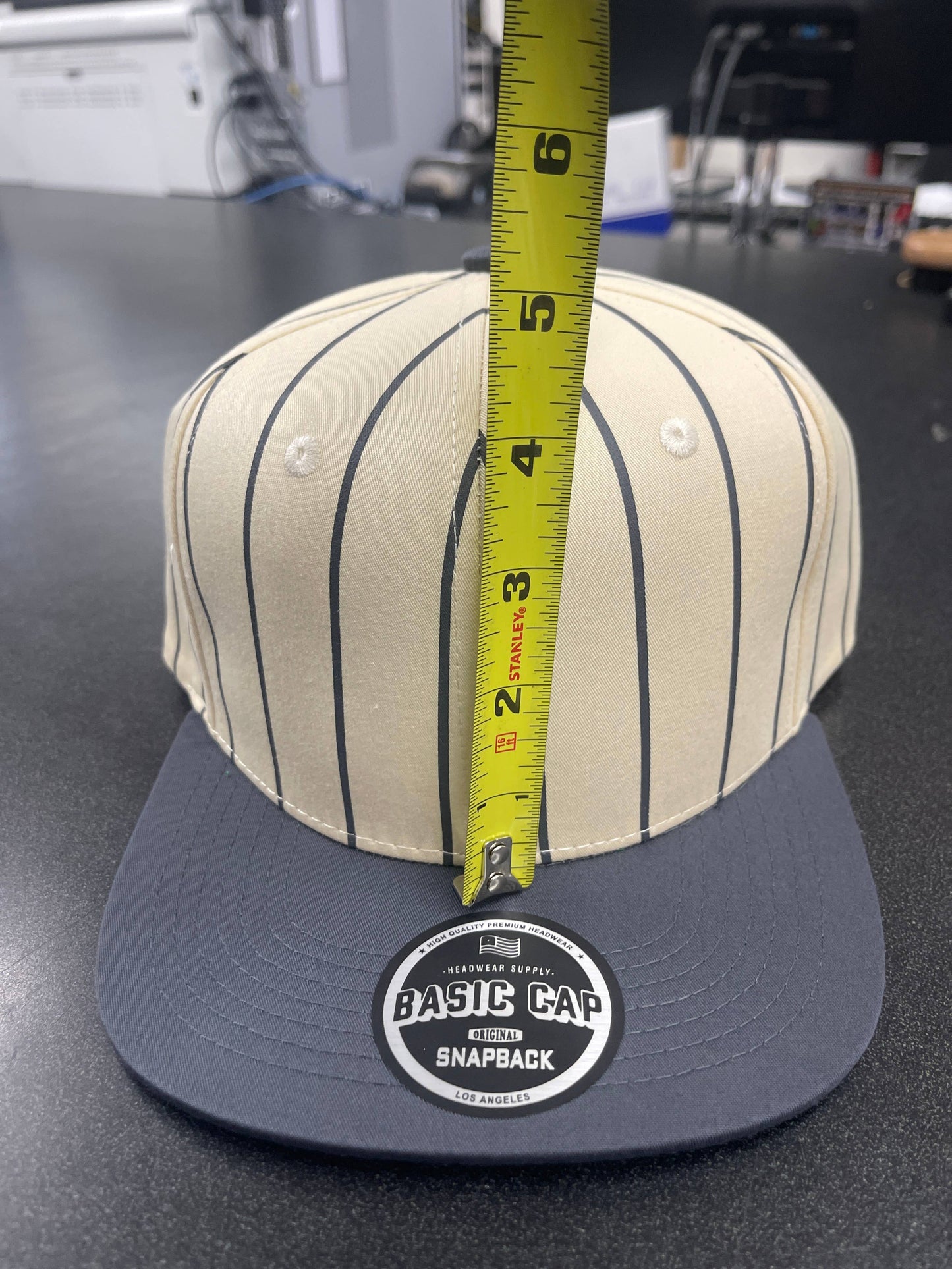 Flat Purple PinStripe Hat Can customize with team name (embroidered)