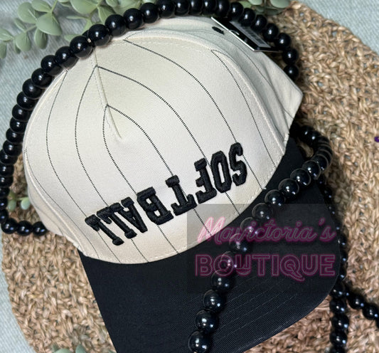 Baseball Softball Puff Embroidered Structured Hat