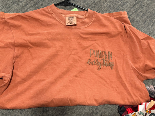 Adult medium pumpkin everything comfort color tee