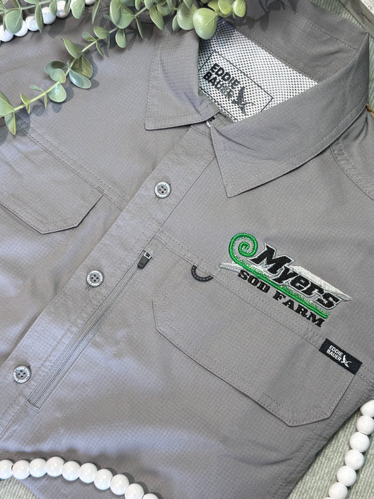 Myers Sod Farm Embroidered Eddie Bauer Men’s Tech Woven Shirt