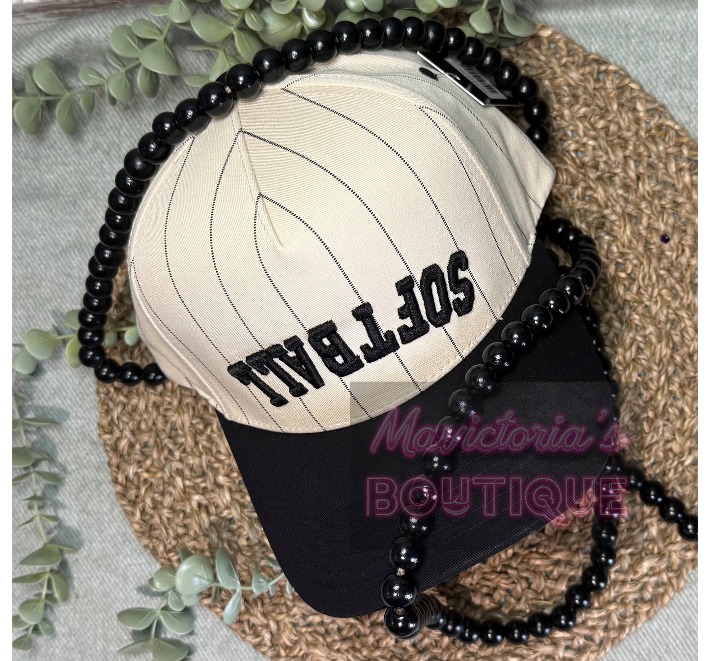 Baseball Softball Puff Embroidered Structured Hat