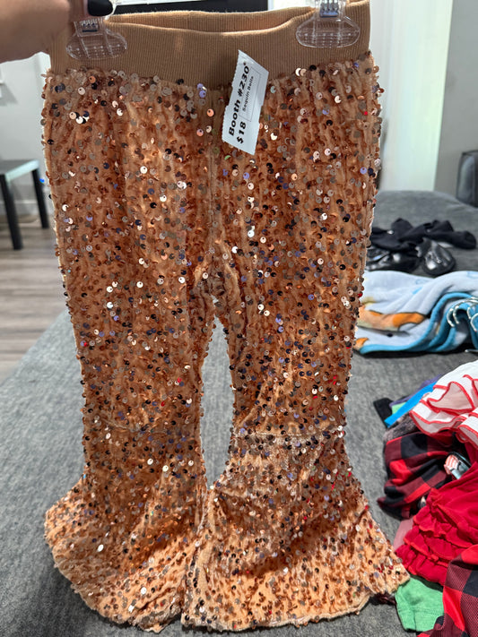Champagne colored sequin bell bottoms