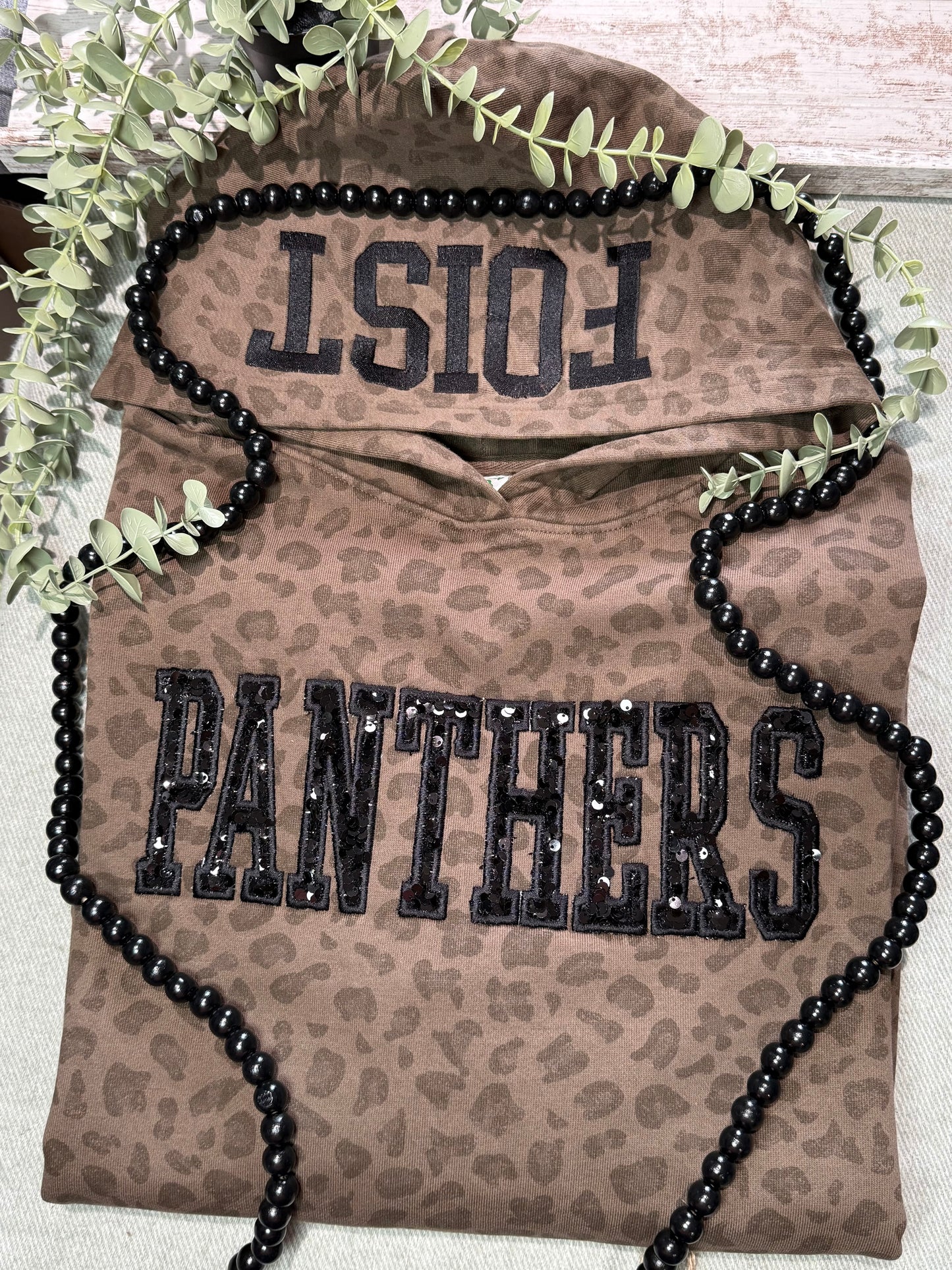 Panthers Vintage Leopard Heavyweight Oversized Embroidered Sweatshirt