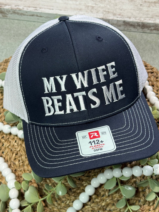 My wife beats me structured hat