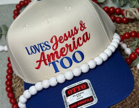 Loves Jesus and America Too Structured Hat