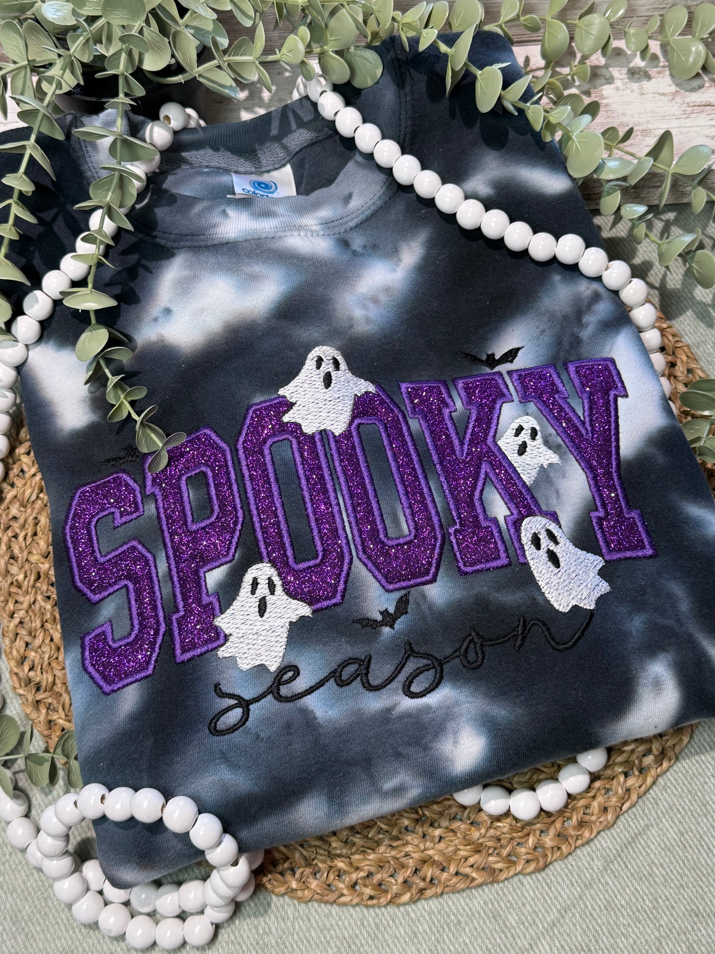 Spooky Season Appliqué TieDye Sweathshirt