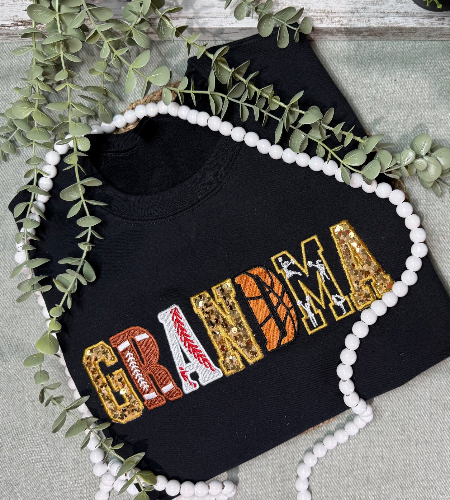 Custom Name Sports Sequin Embroidered Shirts