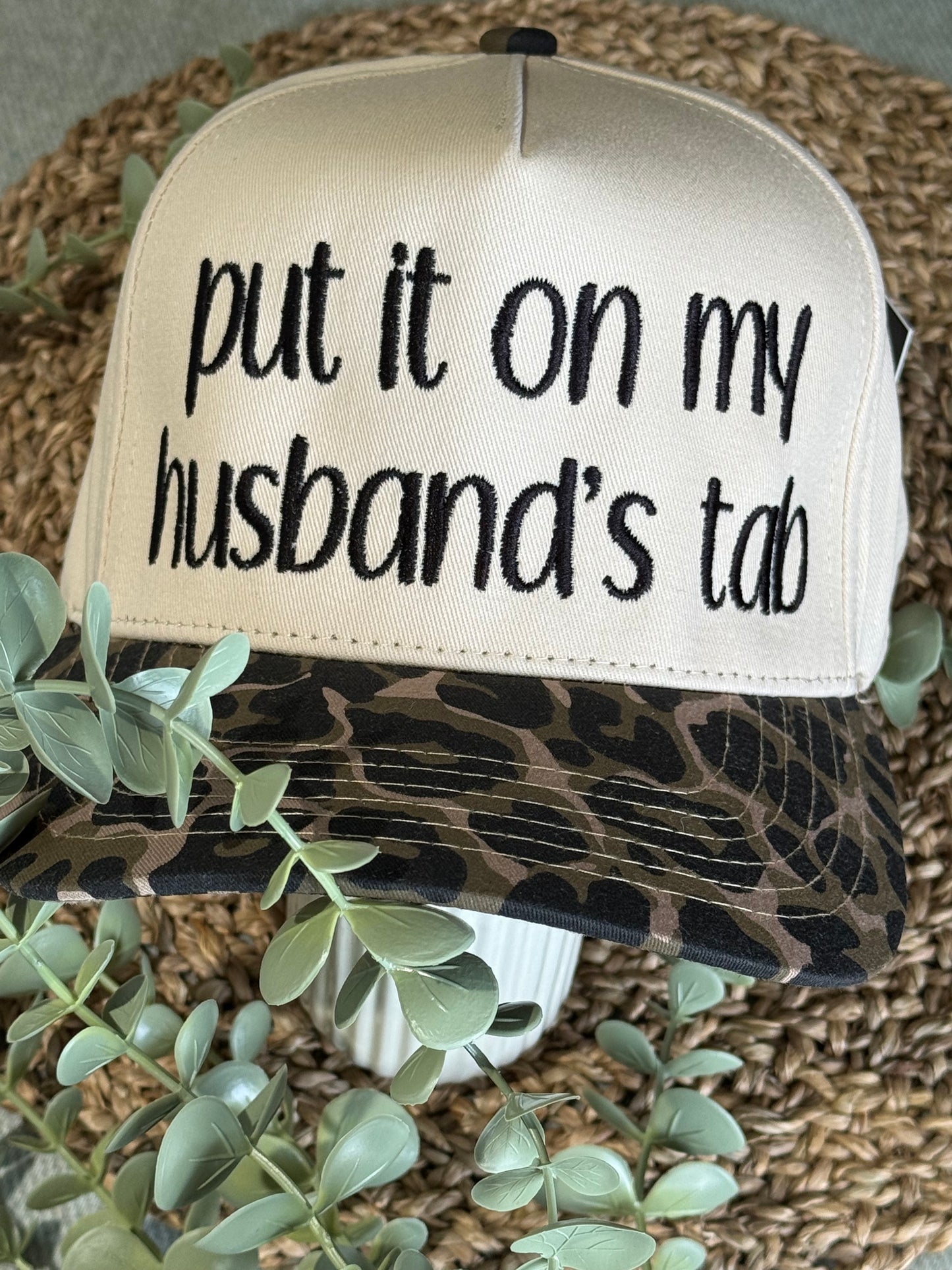 Put it on my husbands tab embroidered structured cap