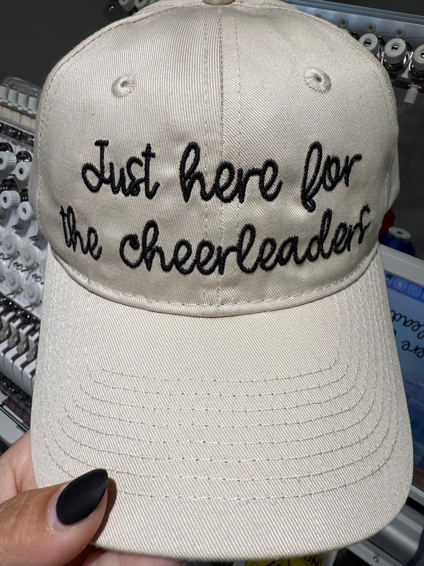 Just Here For The Cheerleaders unstructured cap
