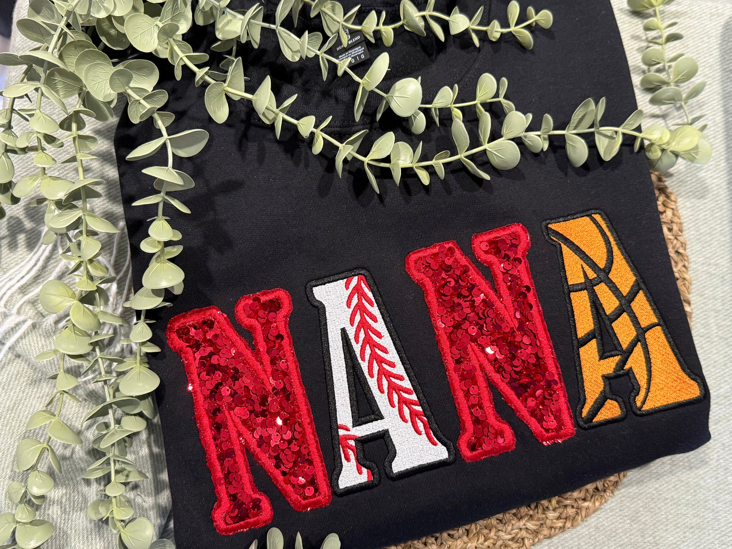 Custom Name Sports Sequin Embroidered Shirts