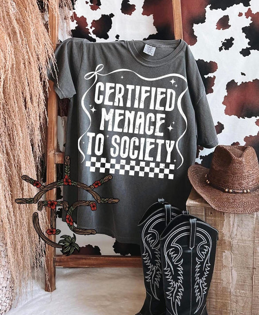 Certified Menace To Society graphic shirt