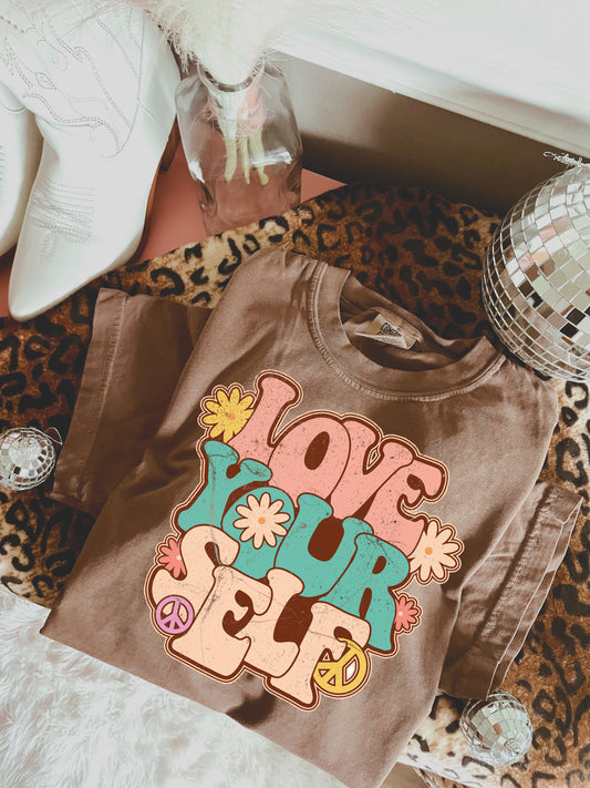 Love Your Self Retro Hippie Graphic Shirt
