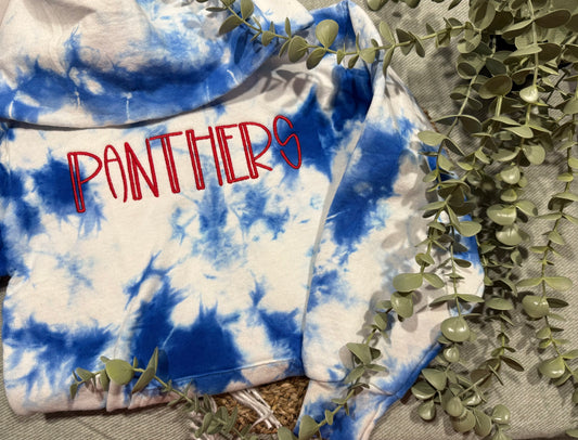 Panthers tie-dye embroidered shirt