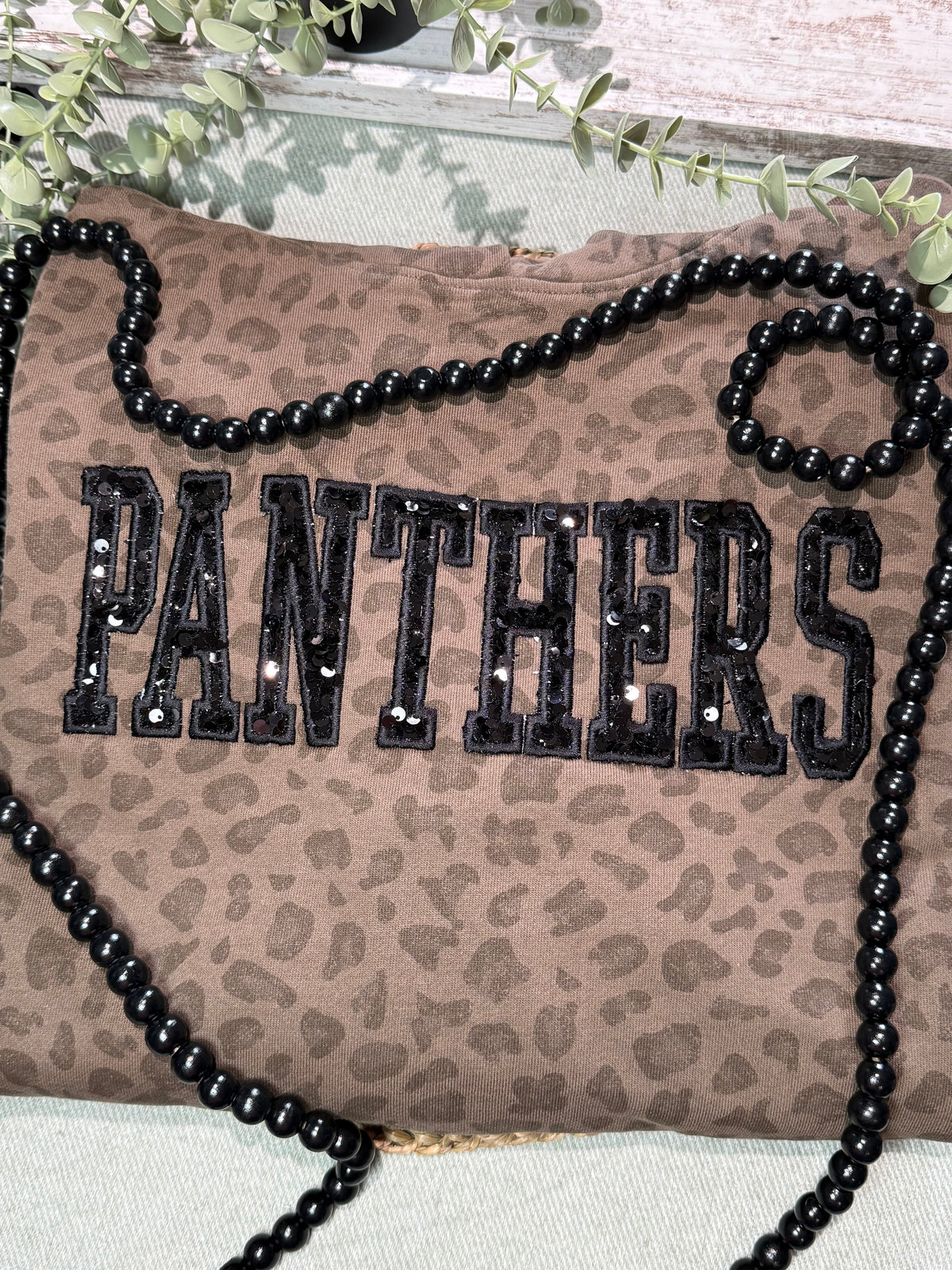 Panthers Vintage Leopard Heavyweight Oversized Embroidered Sweatshirt