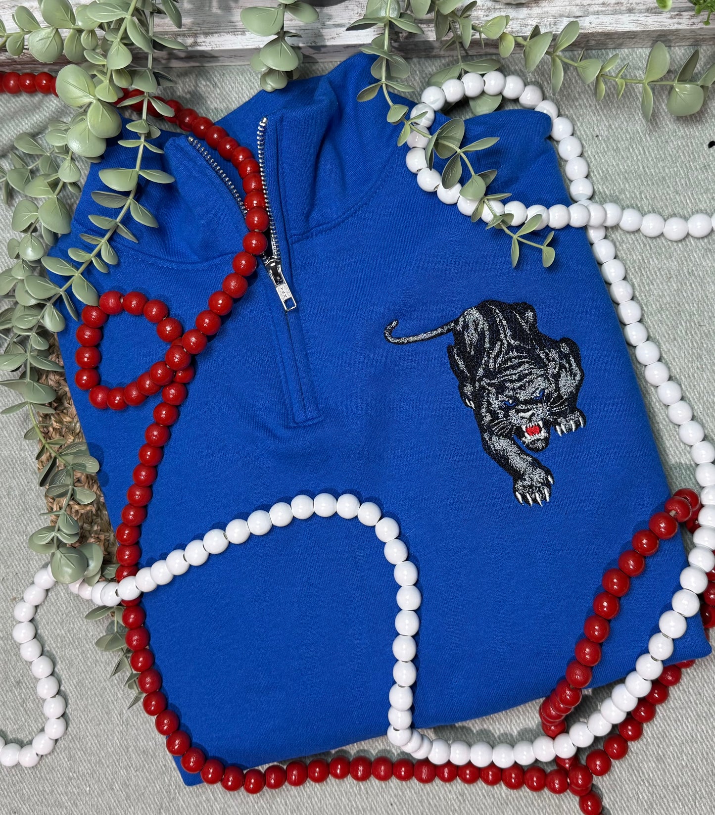 Panthers quarter zip embroidered shirt