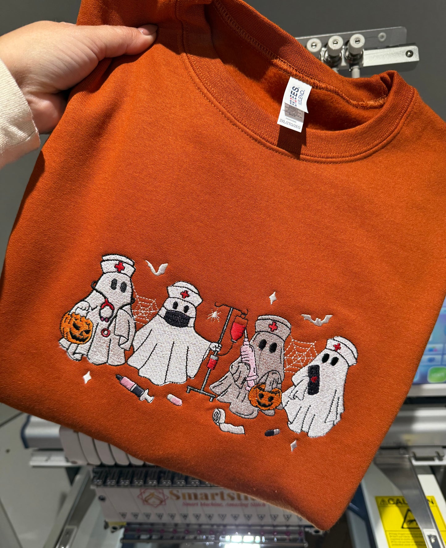 Ghost Nurse Embroidered Shirt