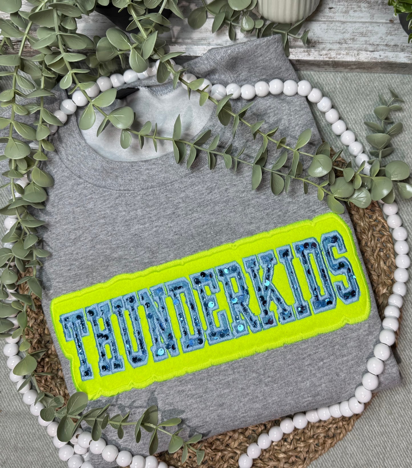 NEW & Improved Thunderkids sequin appliqué embroidered shirt