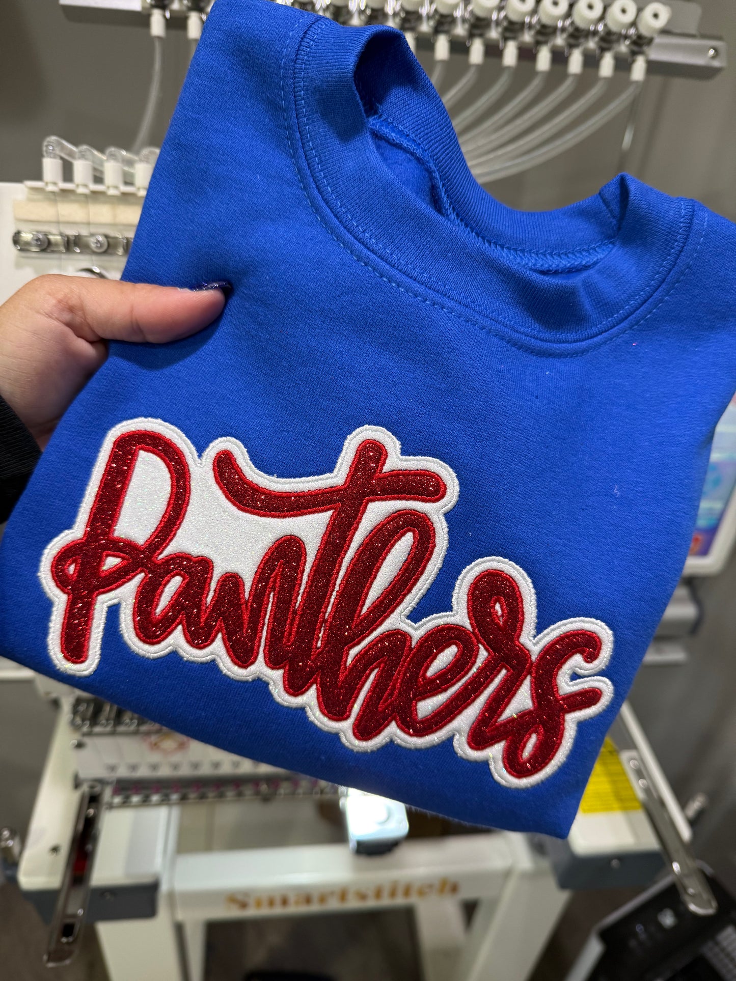 Panthers Glitter Appliqué Sweatshirt