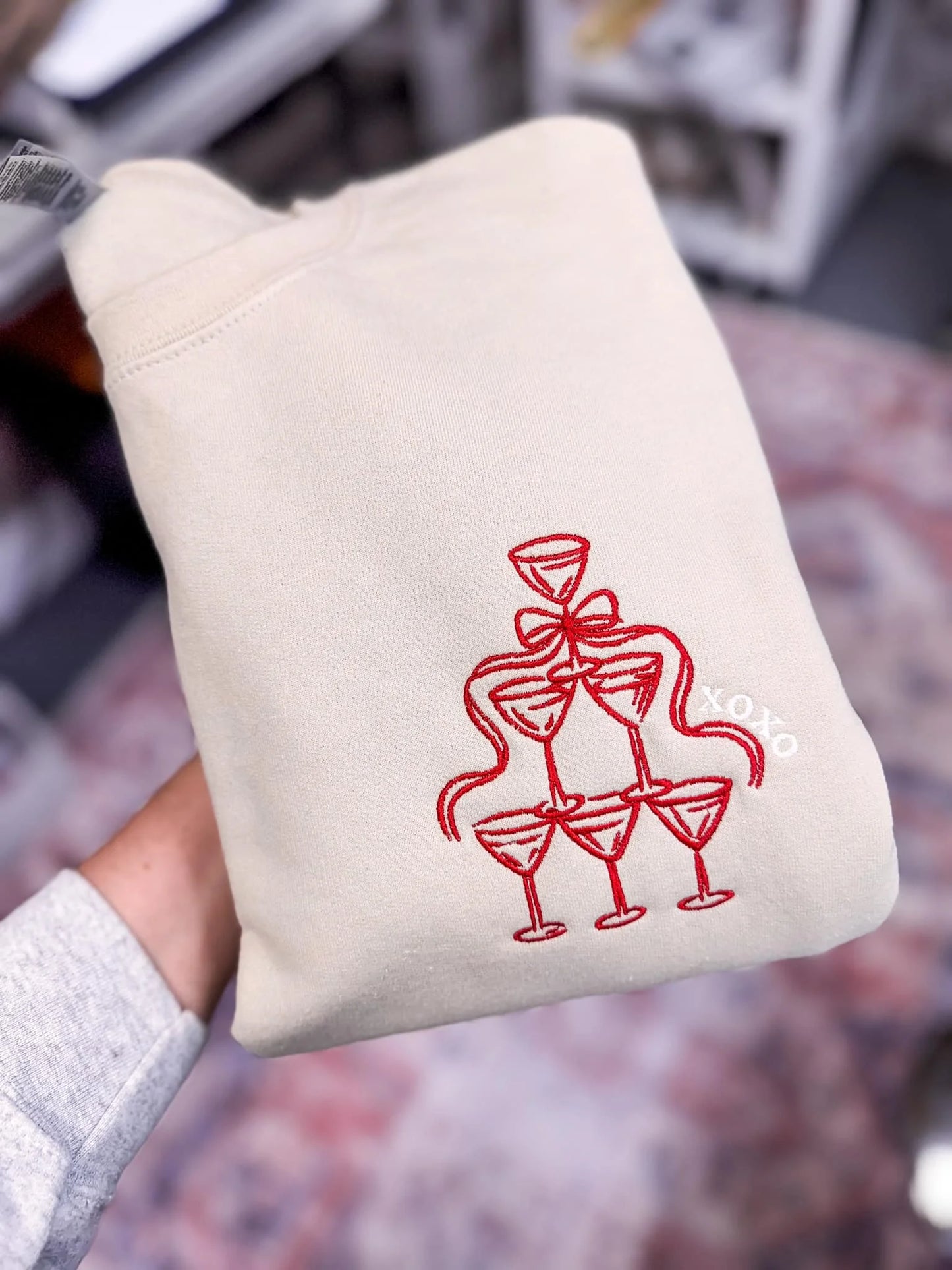 Champagne Tower embroidered shirt