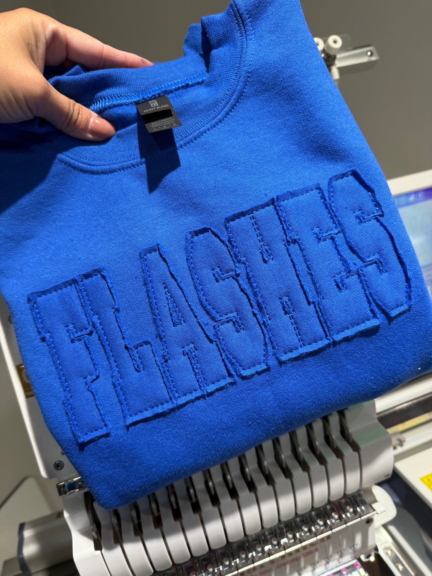 Flashes tone on tone embroidered shirt