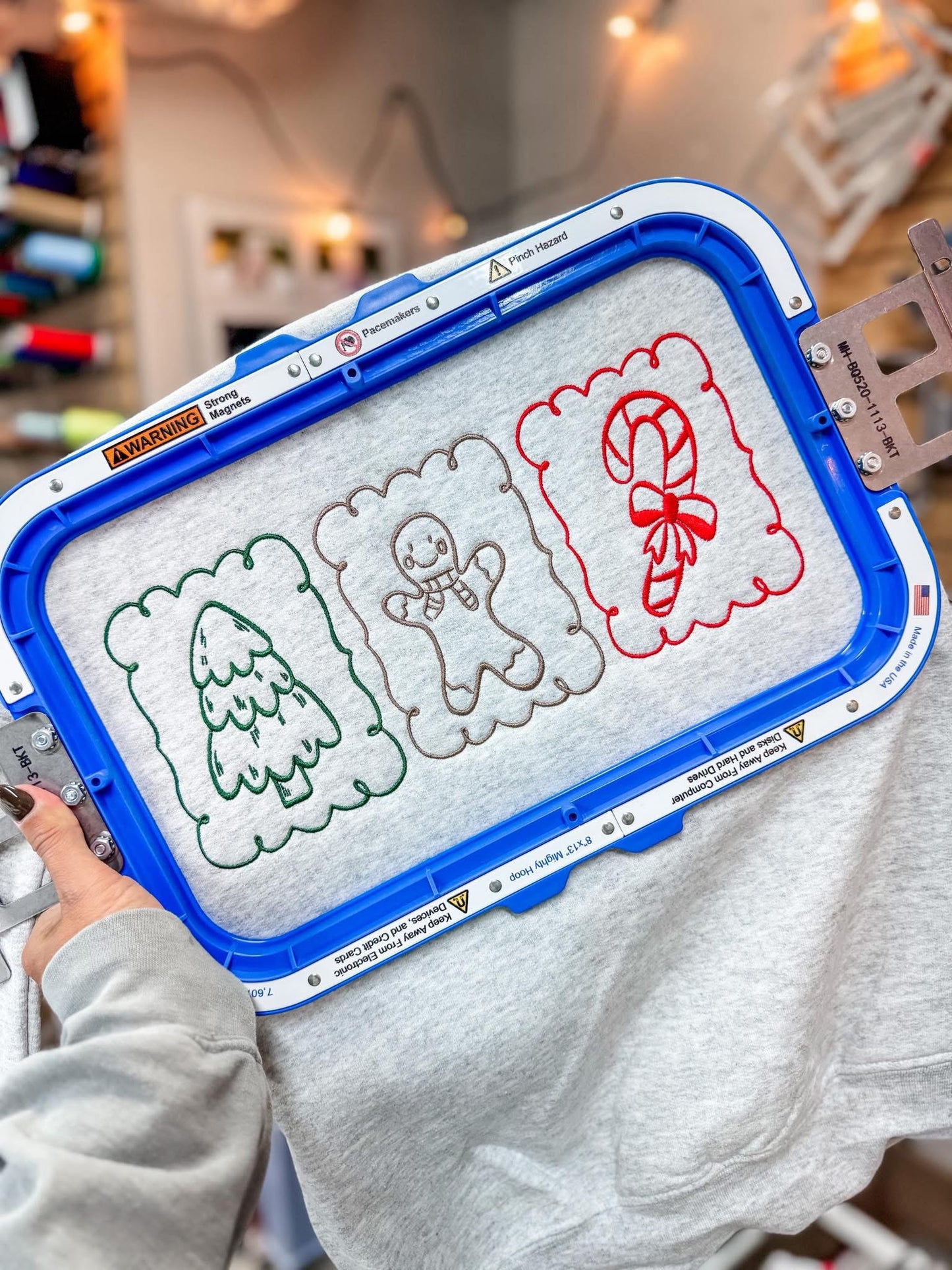 Christmas stamps embroidered shirt