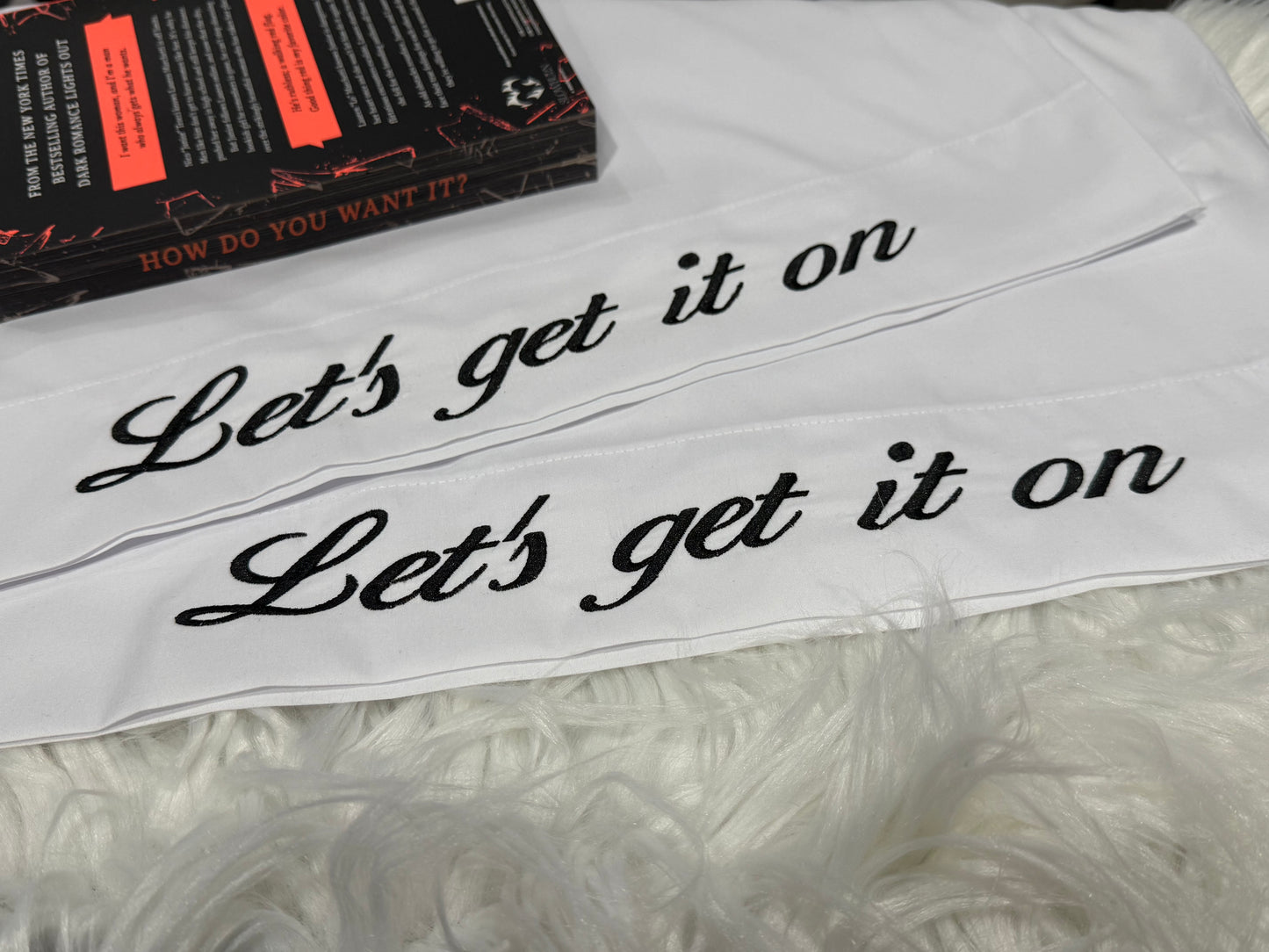 Let’s get it on embroidered pillow cases (2 pack)