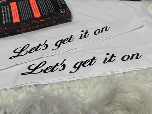 Let’s get it on embroidered pillow cases (2 pack)